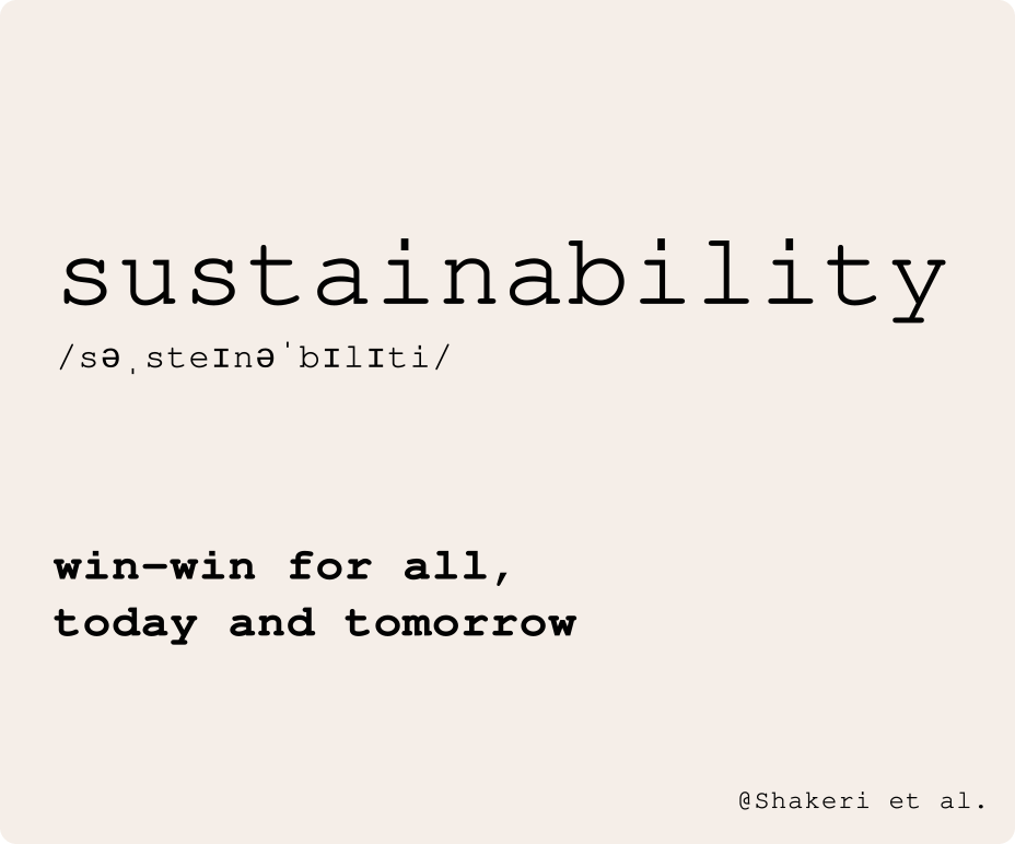 Sustainability redefined – win-win for all, today and tomorrow